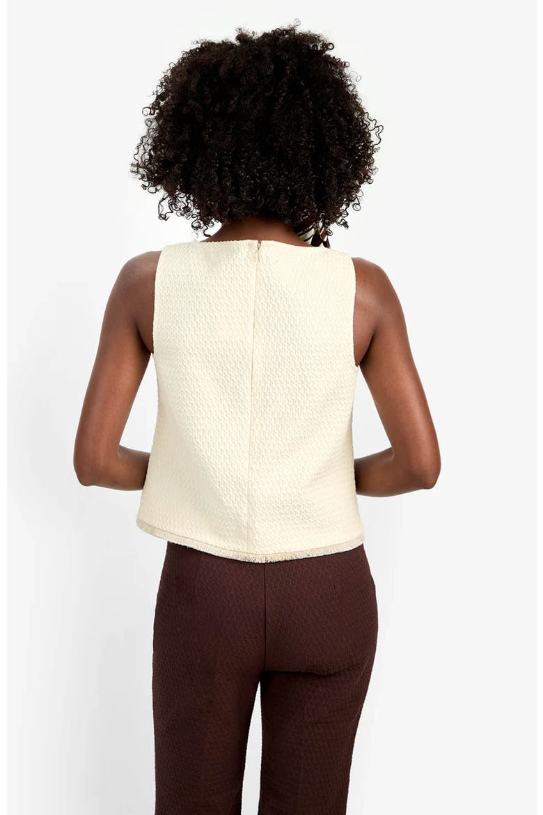 Port Sleeveless Structured Woven Tank Top, Alternate, color, Bonita Beige