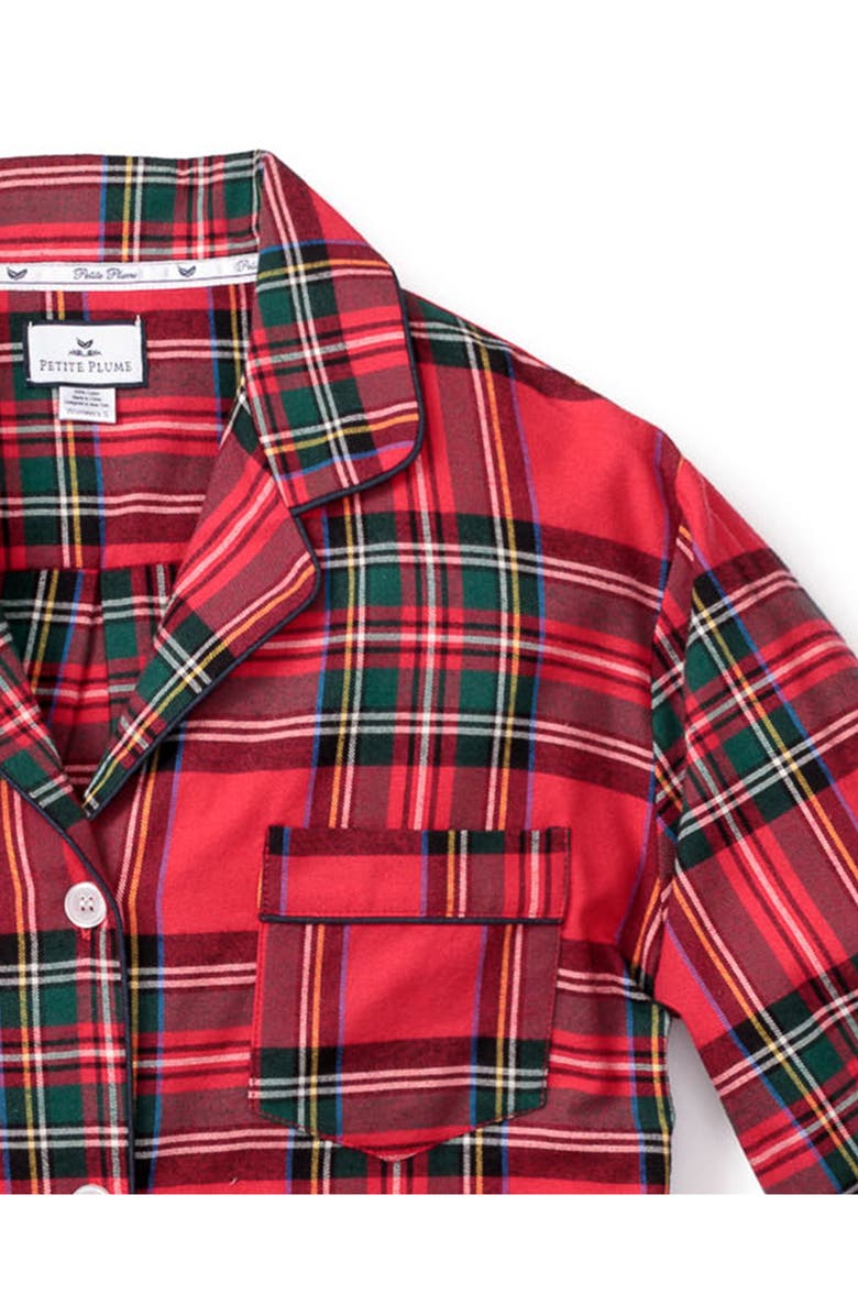 Petite Plume Imperial Tartan Cotton Pajamas, Alternate, color, Red