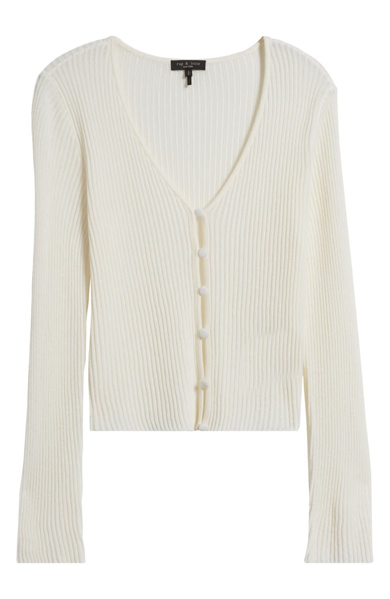 rag & bone Dorit V-Neck Wool Blend Rib Cardigan, Alternate, color, 