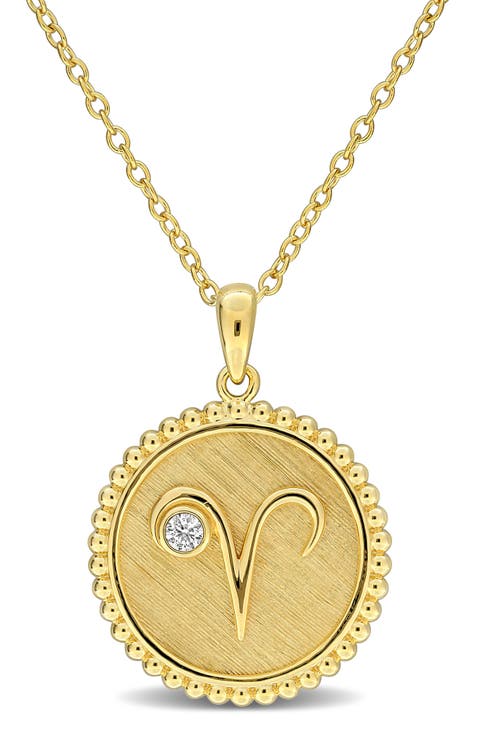 Zodiac Created White Sapphire Pendant Necklace