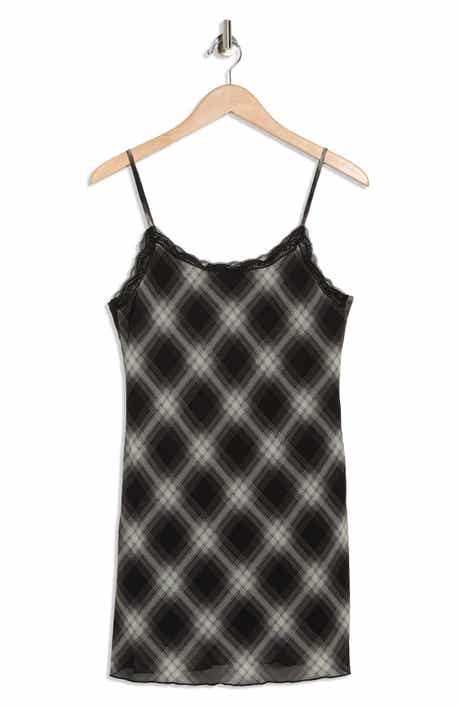 Elodie Plaid Mesh Cami Minidress