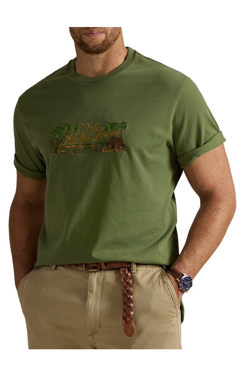 Polo Ralph Lauren Big & Tall Island Print Embroidered Jersey T-Shirt, Main, color, 