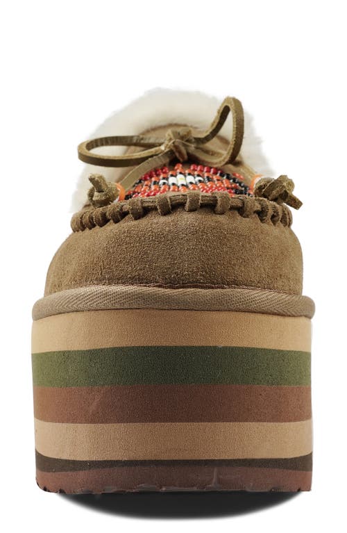 Zigi Birdy Faux Shearling Platform Slipper In Taupe Suede