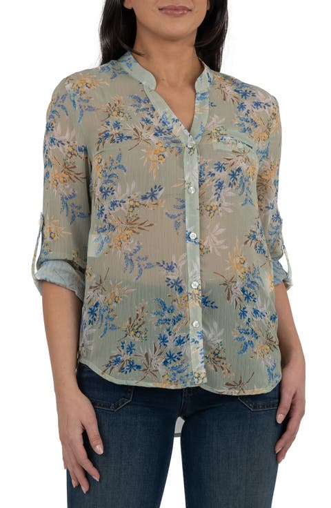 Jasmine Chiffon Button-Up Shirt