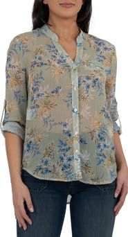 KUT from the Kloth Jasmine Chiffon Button-Up Shirt