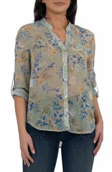 KUT from the Kloth Jasmine Chiffon Button-Up Shirt