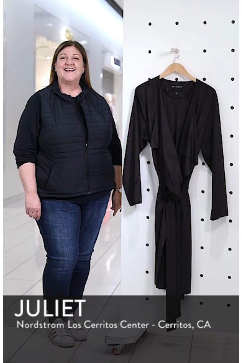 Faux Suede Front Drape Trench Coat video