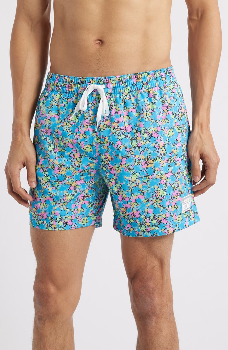 Chubbies x The Isle Floral Classic Lined 5.5-Inch Swim Trunks, Main, color, Bright Blue