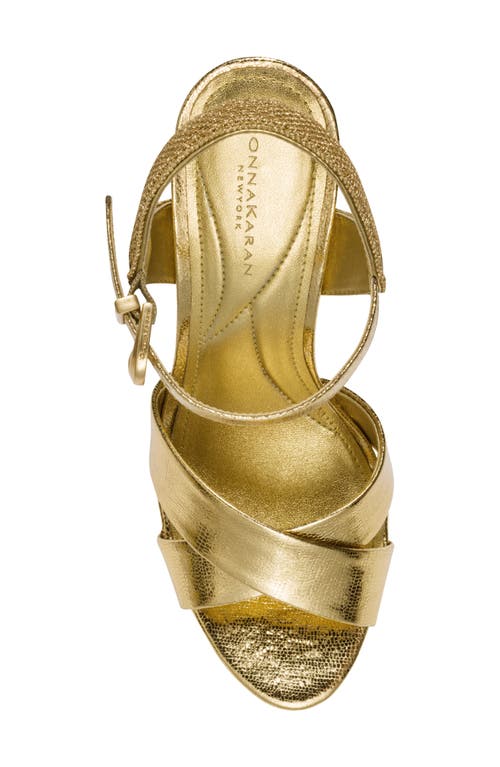 Donna Karan New York Stefania Ankle Strap Platform Sandal In Gold
