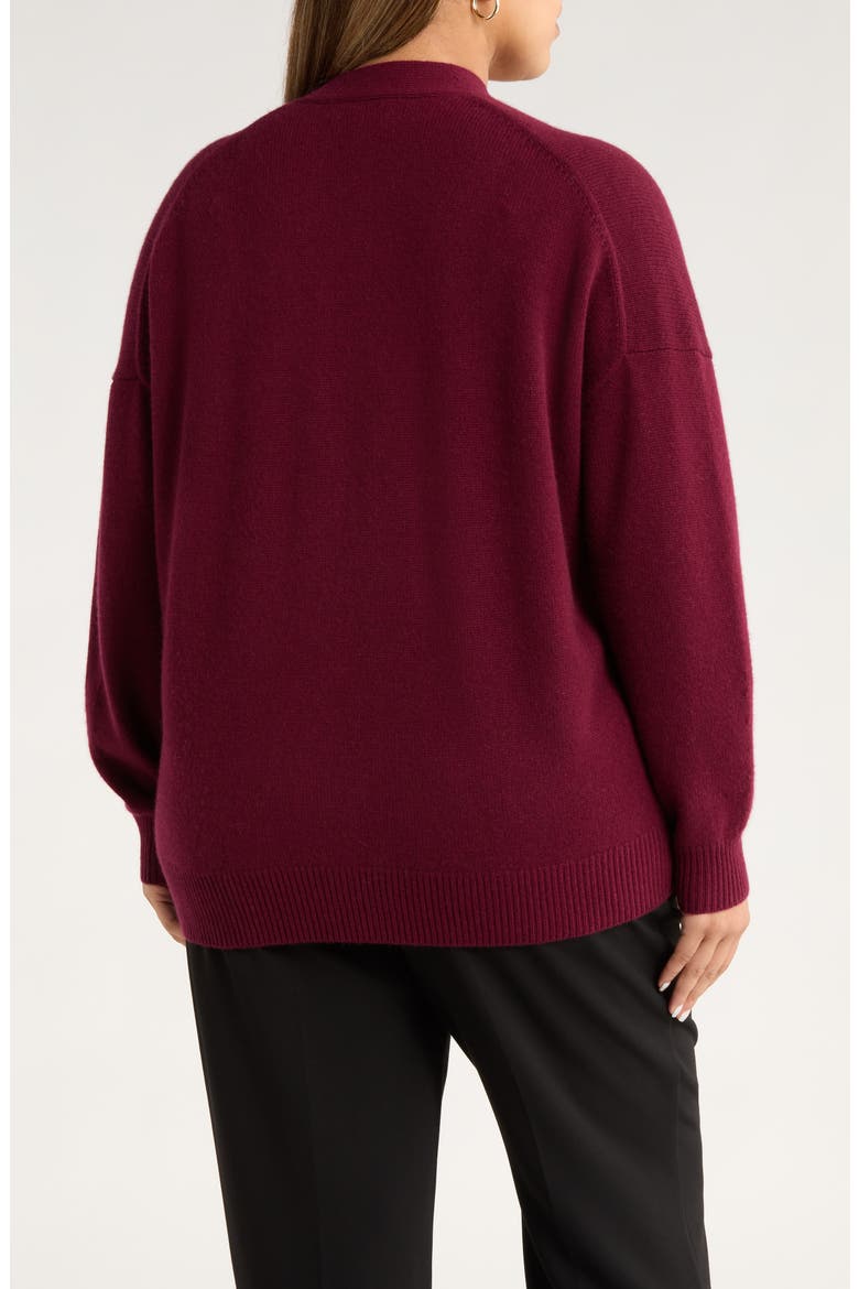 Wool & Cashmere Boyfriend Cardigan, Alternate, color, BURGUNDY FIELD