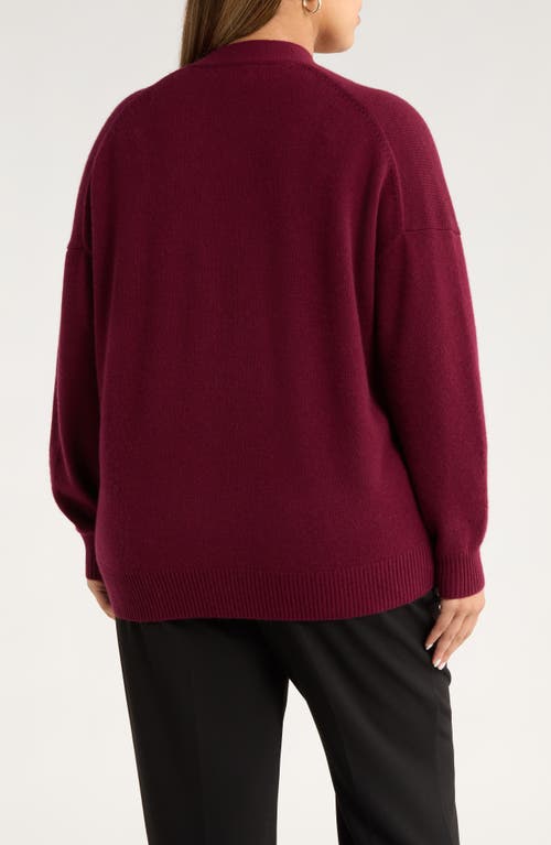 Nordstrom Wool & Cashmere Boyfriend Cardigan In Burgundy