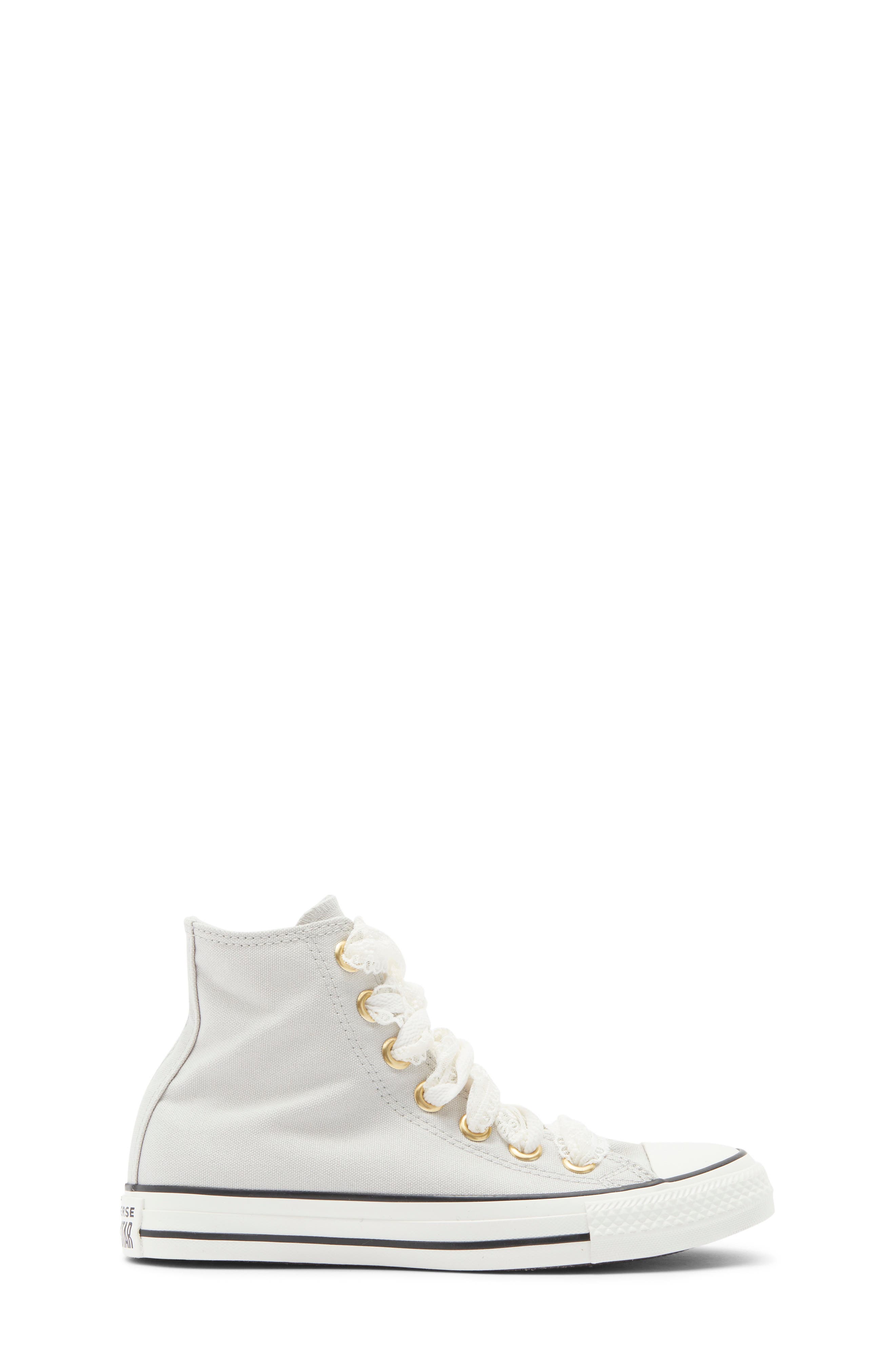 Kids' Chuck Taylor® All Star® Lace High Top Sneaker, Alternate, color, LIGHT GREY/ GOLD/ WHITE