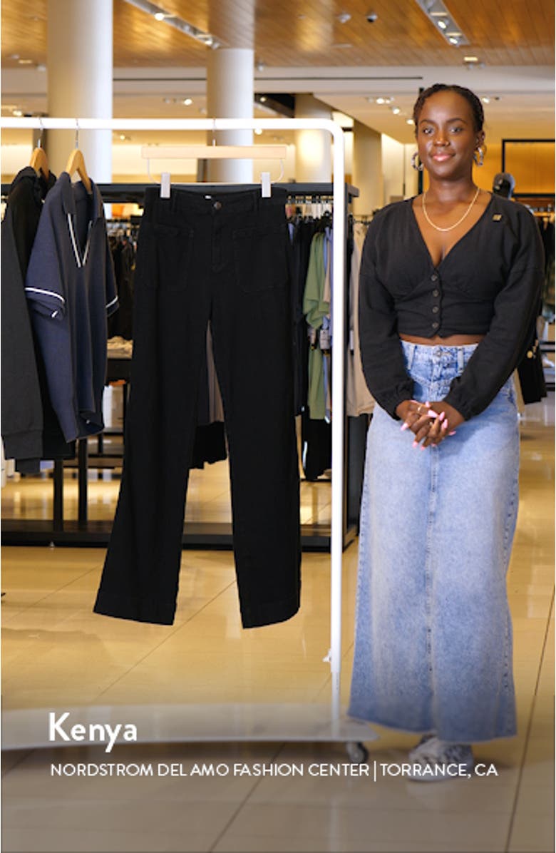 Nico Patch Pocket Super High Waist Wide Leg Jeans, sales video thumbnail