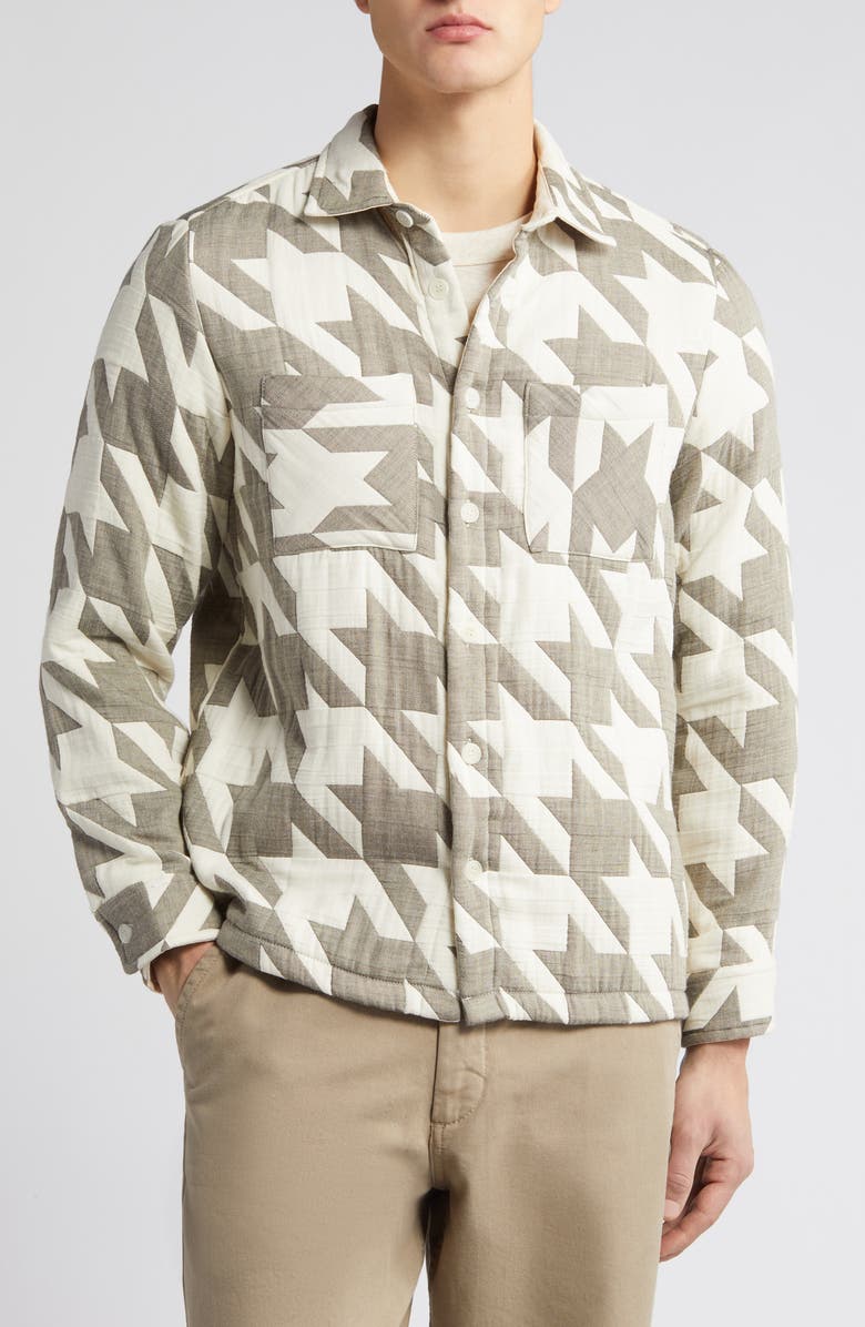 Wax London Whiting Houndstooth Cotton Blend Shirt Jacket, Alternate, color, 