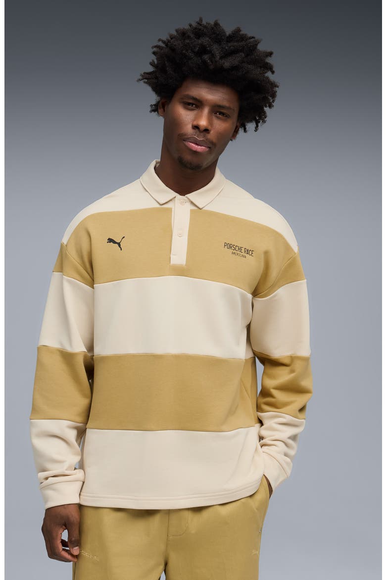Lifestyle Crew Oversize Cotton Blend Polo, Alternate, color, COFFEE MILK