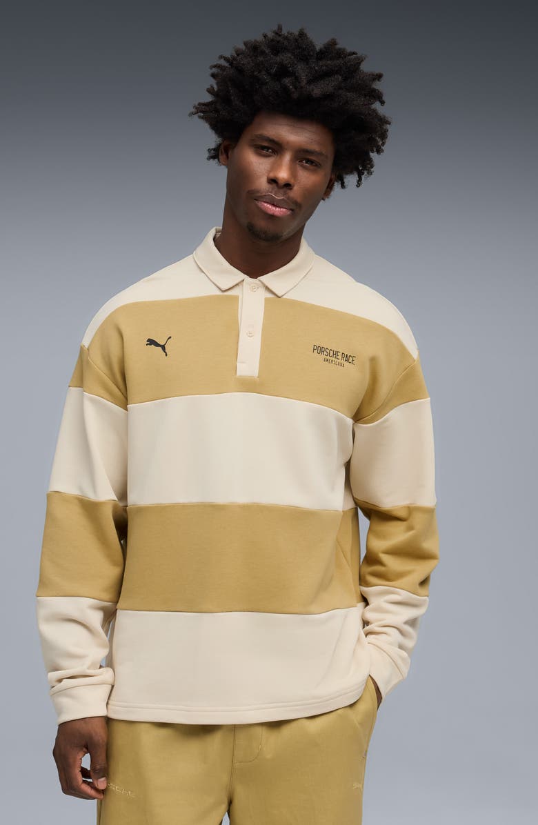 PUMA Lifestyle Crew Oversize Cotton Blend Polo, Alternate, color, Coffee Milk