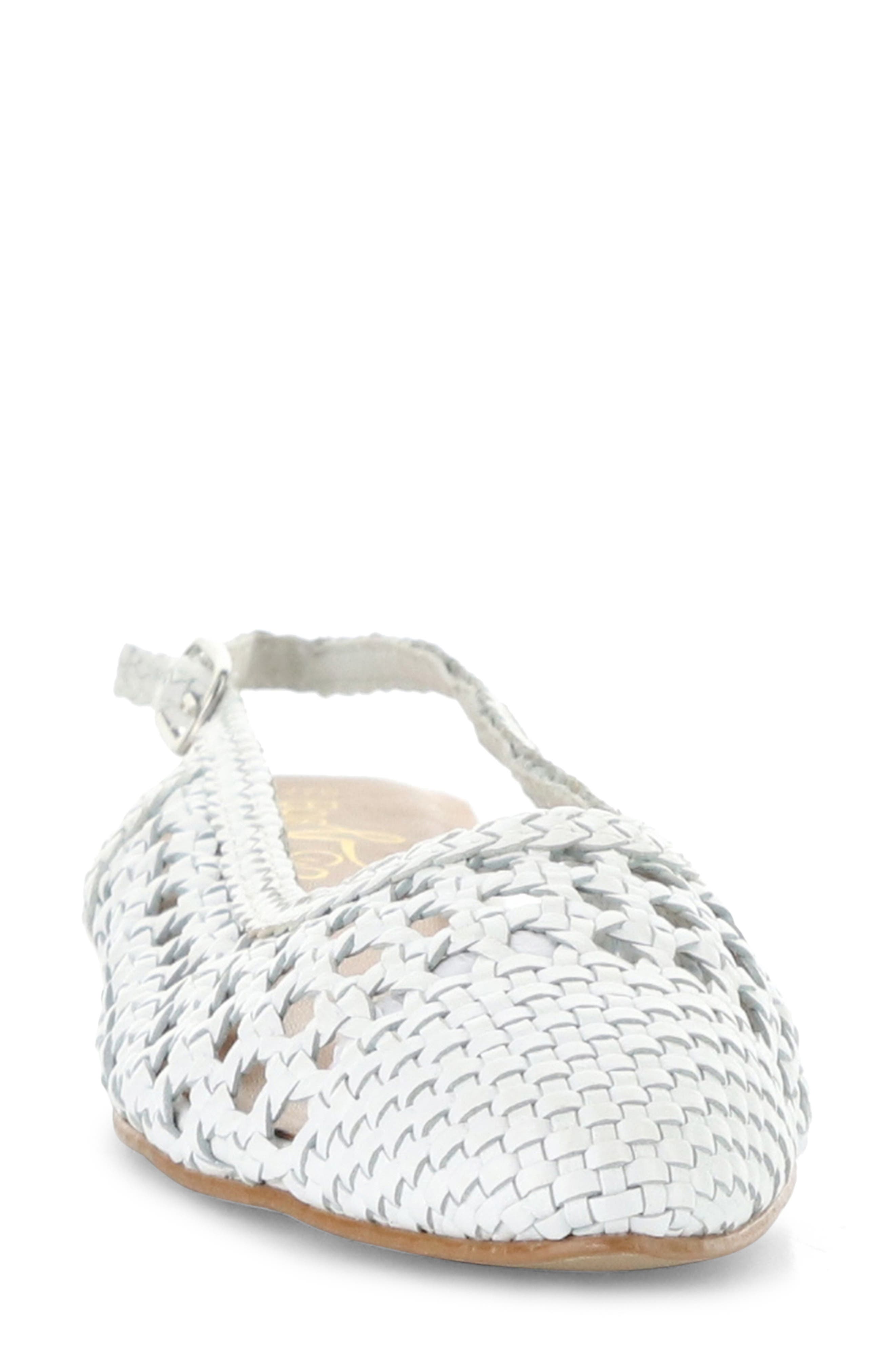 Willow Slingback Cap Toe Flat, Alternate, color, WHITE