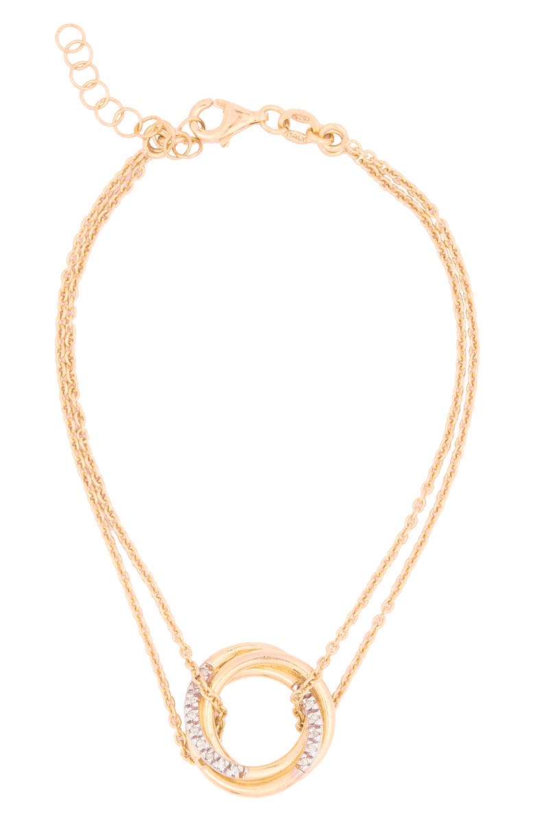 MESHMERISE Double Ring Diamond Chain Bracelet - 0.15 ctw, Main, color, Rose