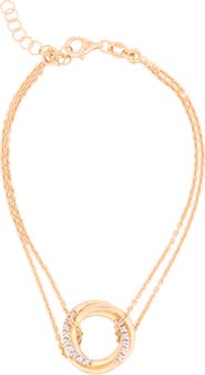 MESHMERISE Double Ring Diamond Chain Bracelet - 0.15 ctw