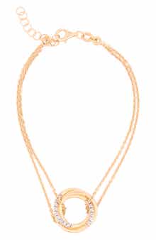 MESHMERISE Double Ring Diamond Chain Bracelet - 0.15 ctw