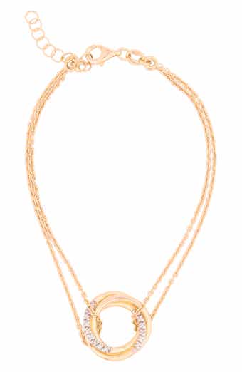 MESHMERISE Double Ring Diamond Chain Bracelet - 0.15 ctw