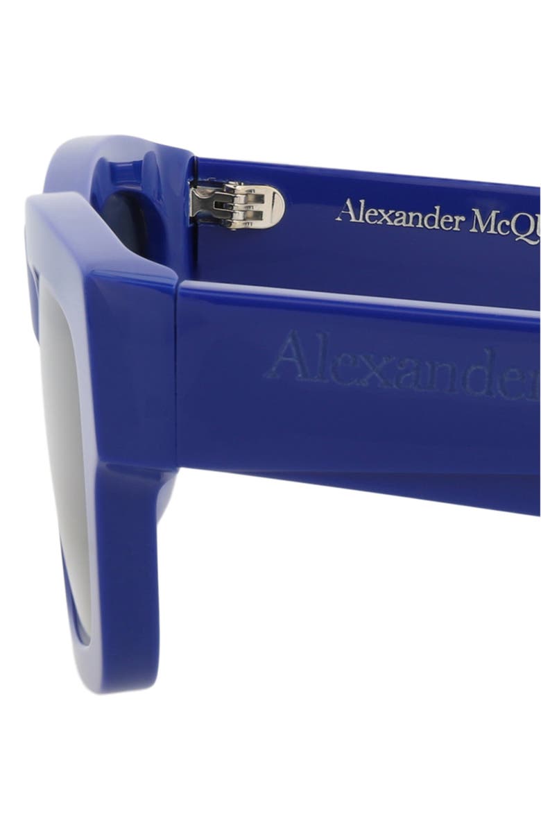 McQueen 56mm Square Sunglasses, Alternate, color, Blue Blue Blue