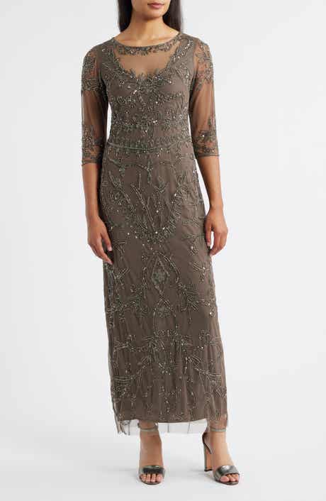Pisarro Nights Sequin Illusion Gown