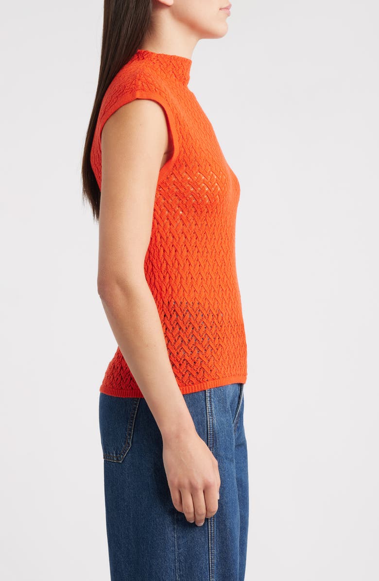 rag & bone Tana Cap Sleeve Sweater, Alternate, color, Bright Orange