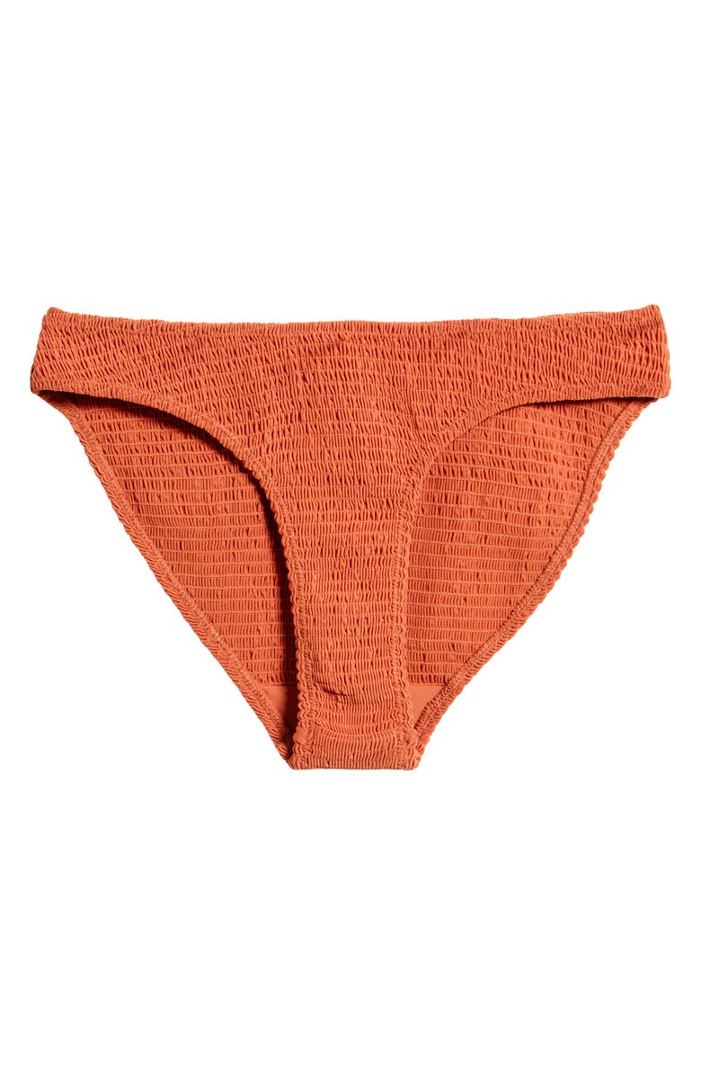 TOTEME Smocked Mini Bikini Bottoms, Main, color, Burnt Orange
