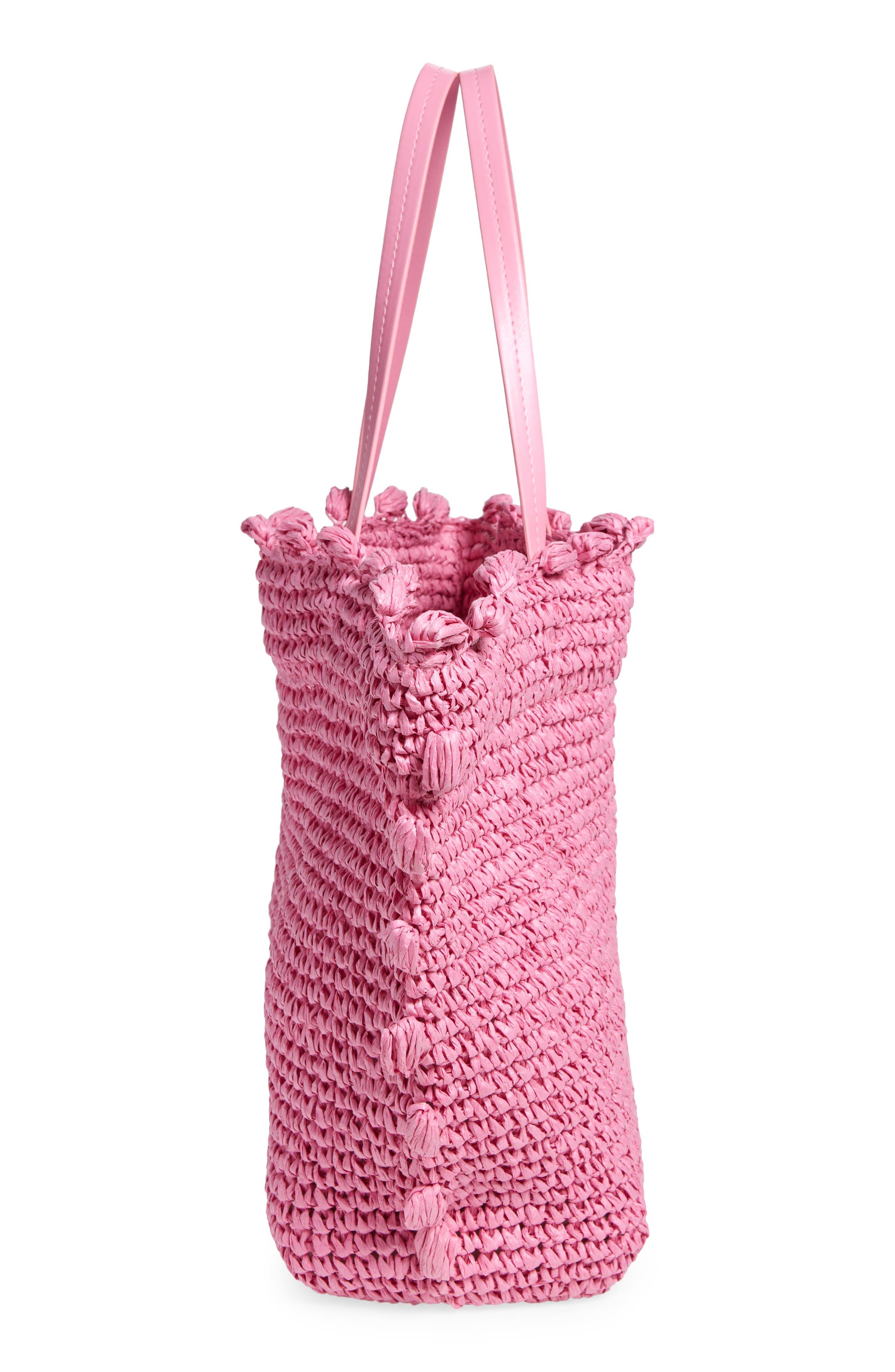 Leah Straw Tote, Alternate, color, FLAMINGO