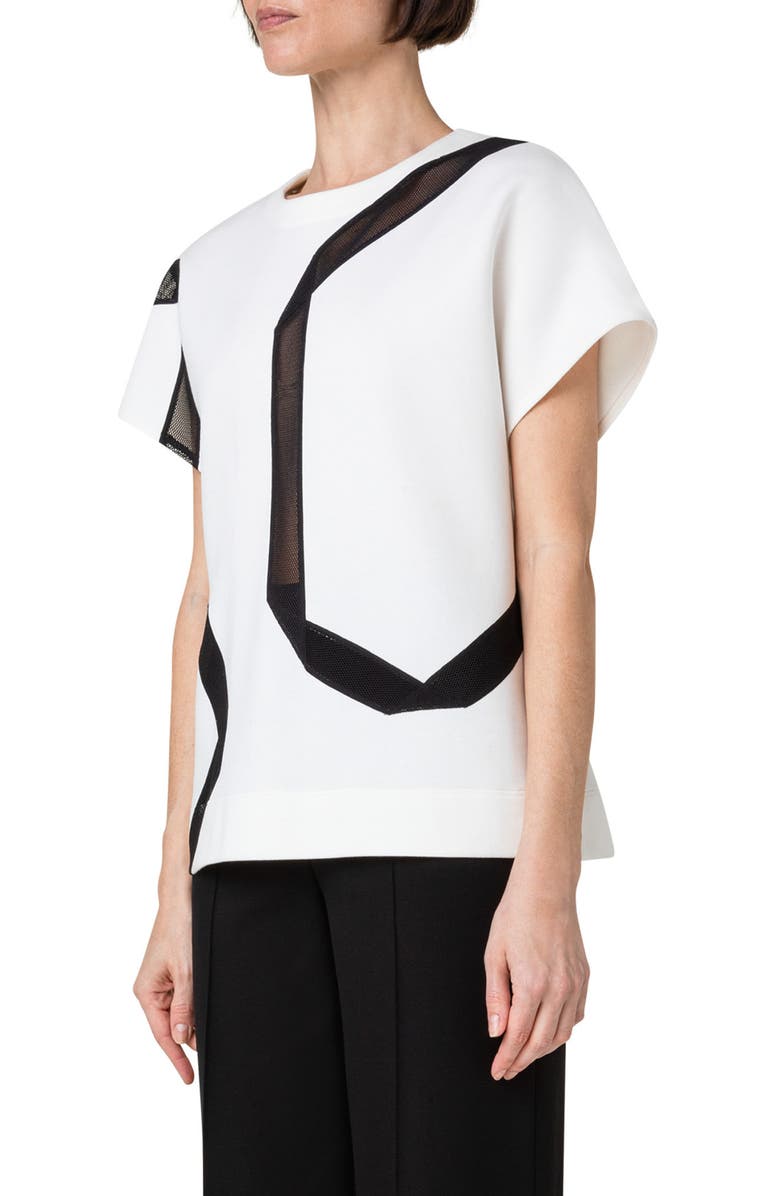 Akris punto Mesh Inlay Jersey T-Shirt, Alternate, color, 