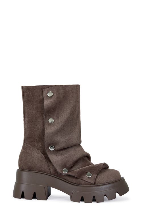 Azalea Wang Bharti Lug Sole Bootie In Brown