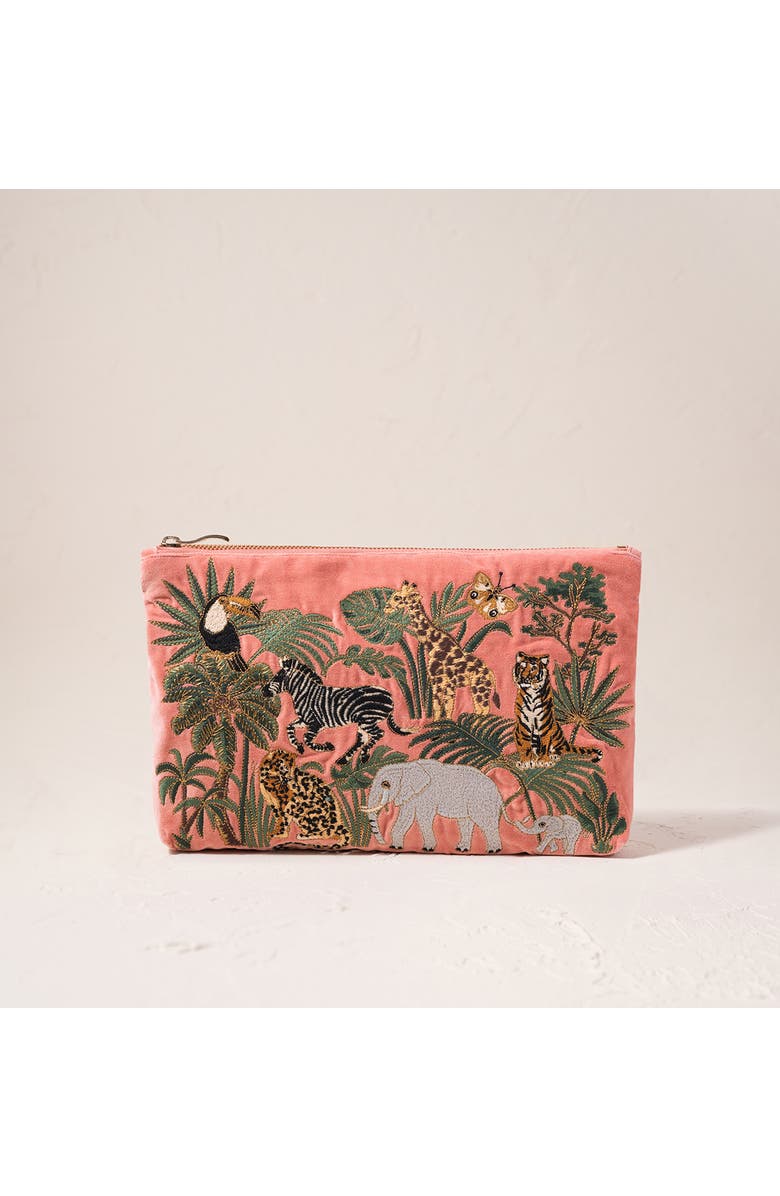 Elizabeth Scarlett World Wildlife Velvet Everyday Pouch, Main, color,