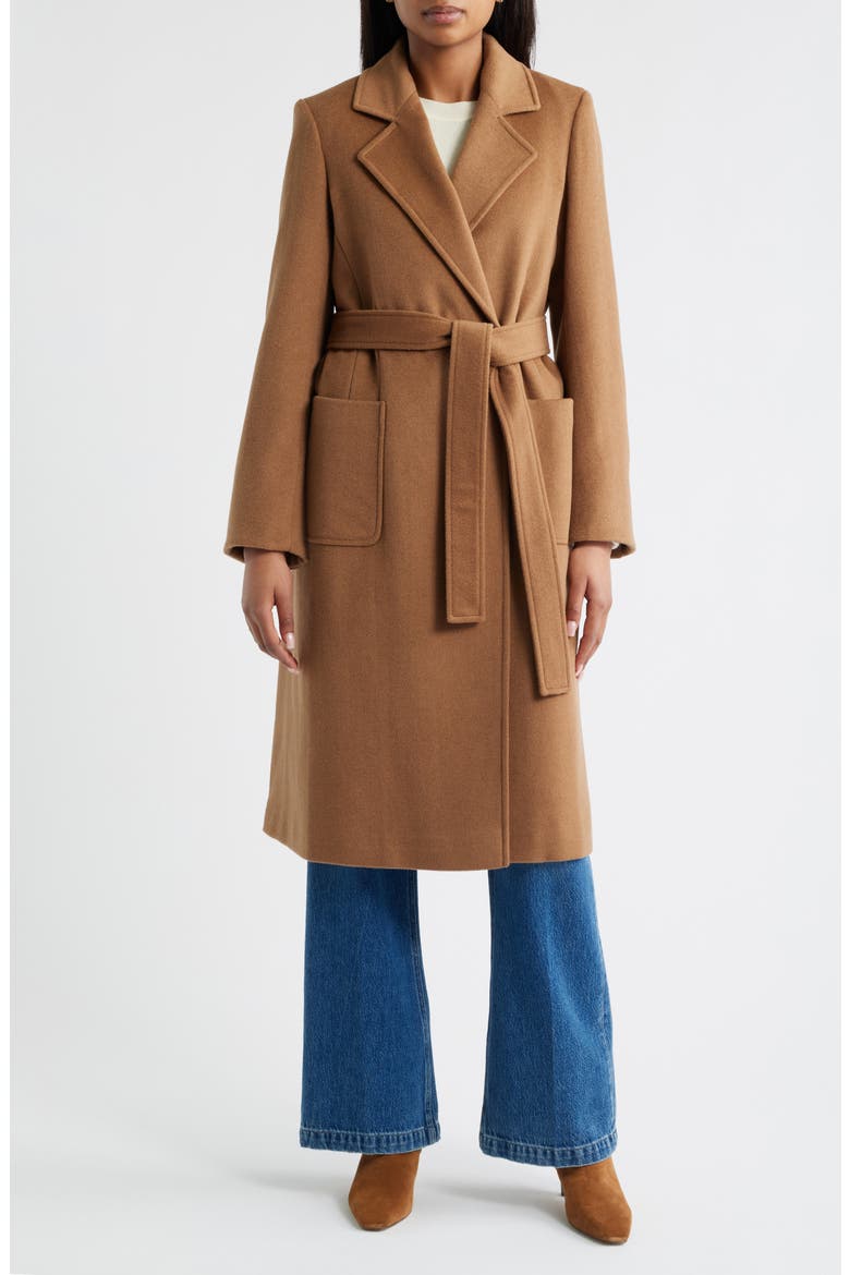 Longline Wrap Coat, Main, color, VICUNA