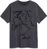 Desigual Embroidered Face Cotton T-Shirt