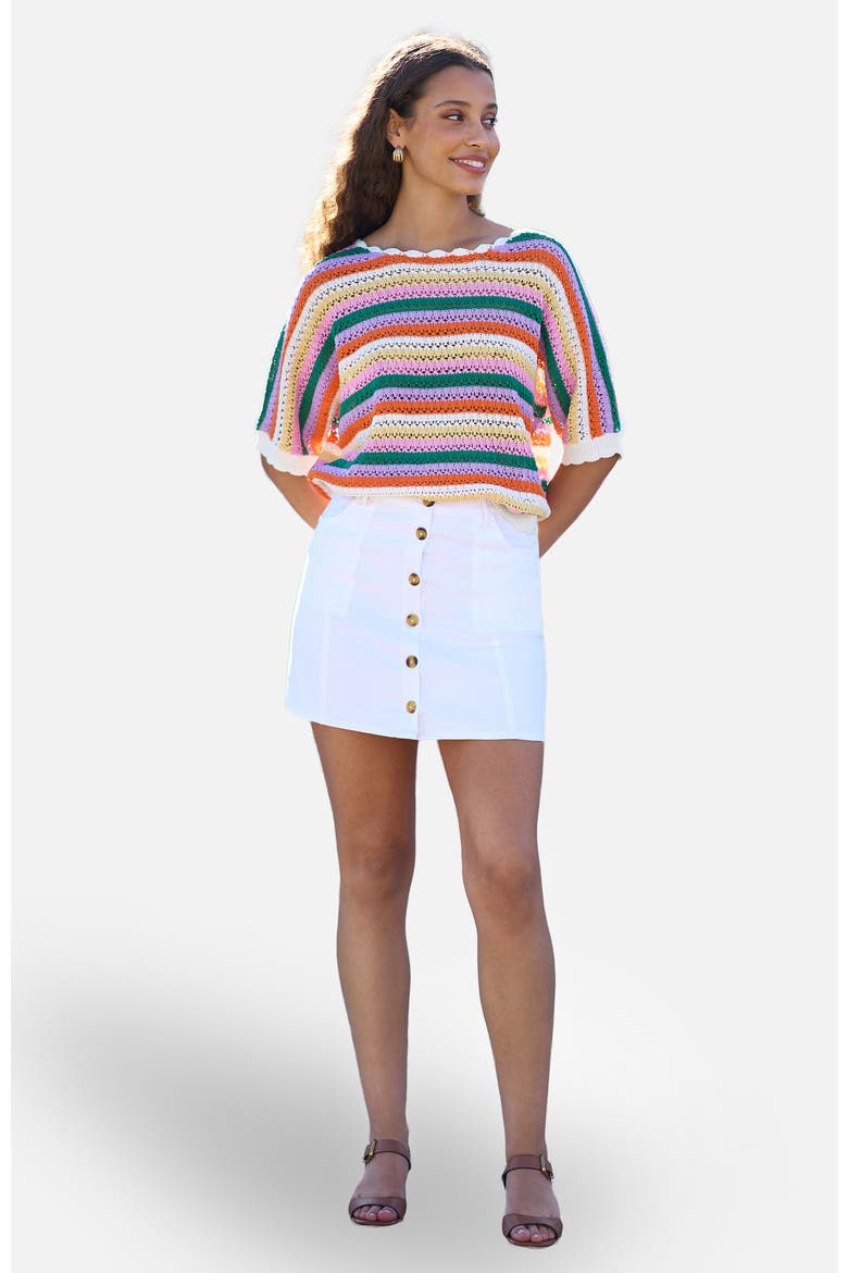 Batwing Crochet Top, Alternate, color, Multi