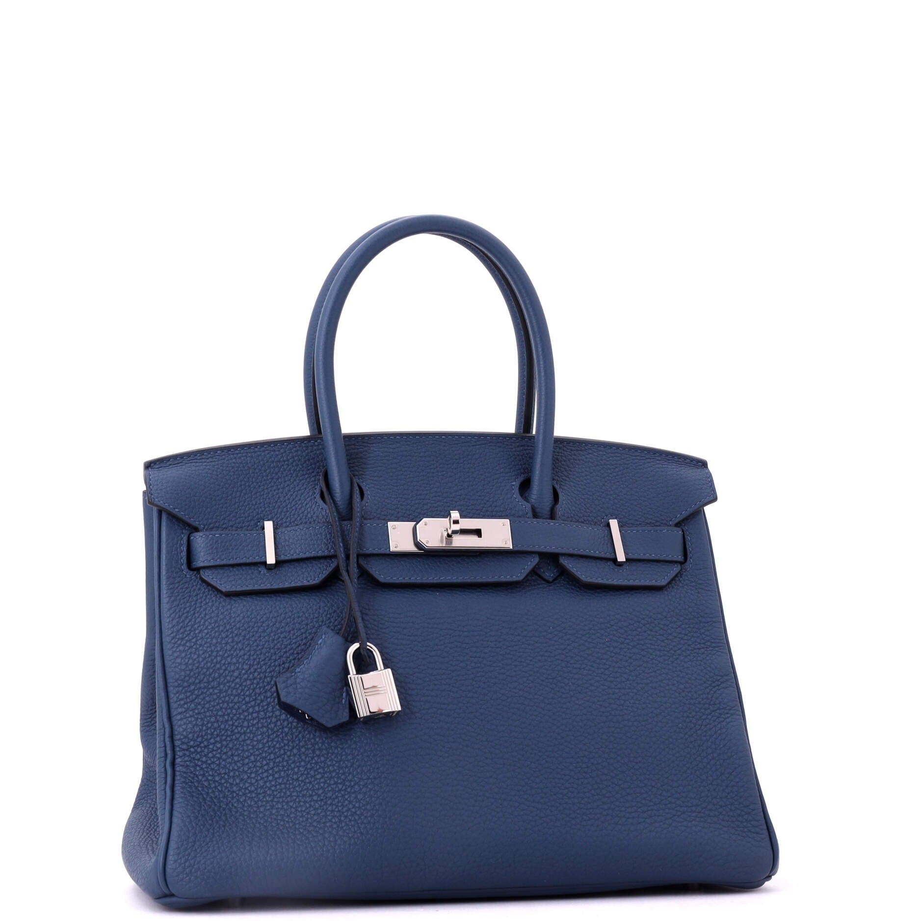 Pre-Owned Hermes Birkin Handbag Blue Togo with Palladium Hardware 30, Alternate, color, Deep Blue