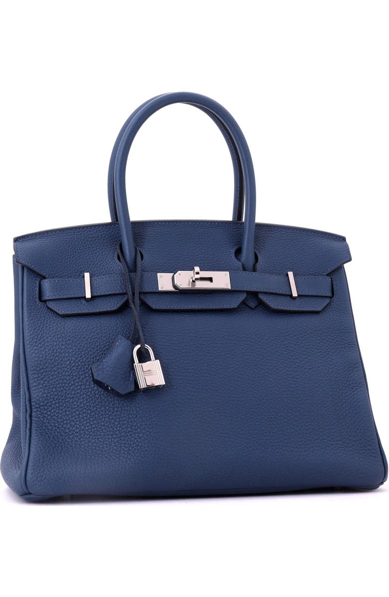 Pre-Owned Hermes Birkin Handbag Blue Togo with Palladium Hardware 30, Alternate, color, Deep Blue