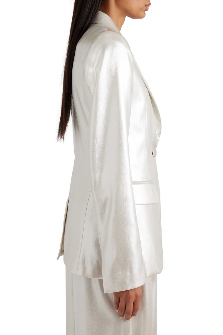Silk Lamé Blazer, Alternate, color, SILVER CLOUD