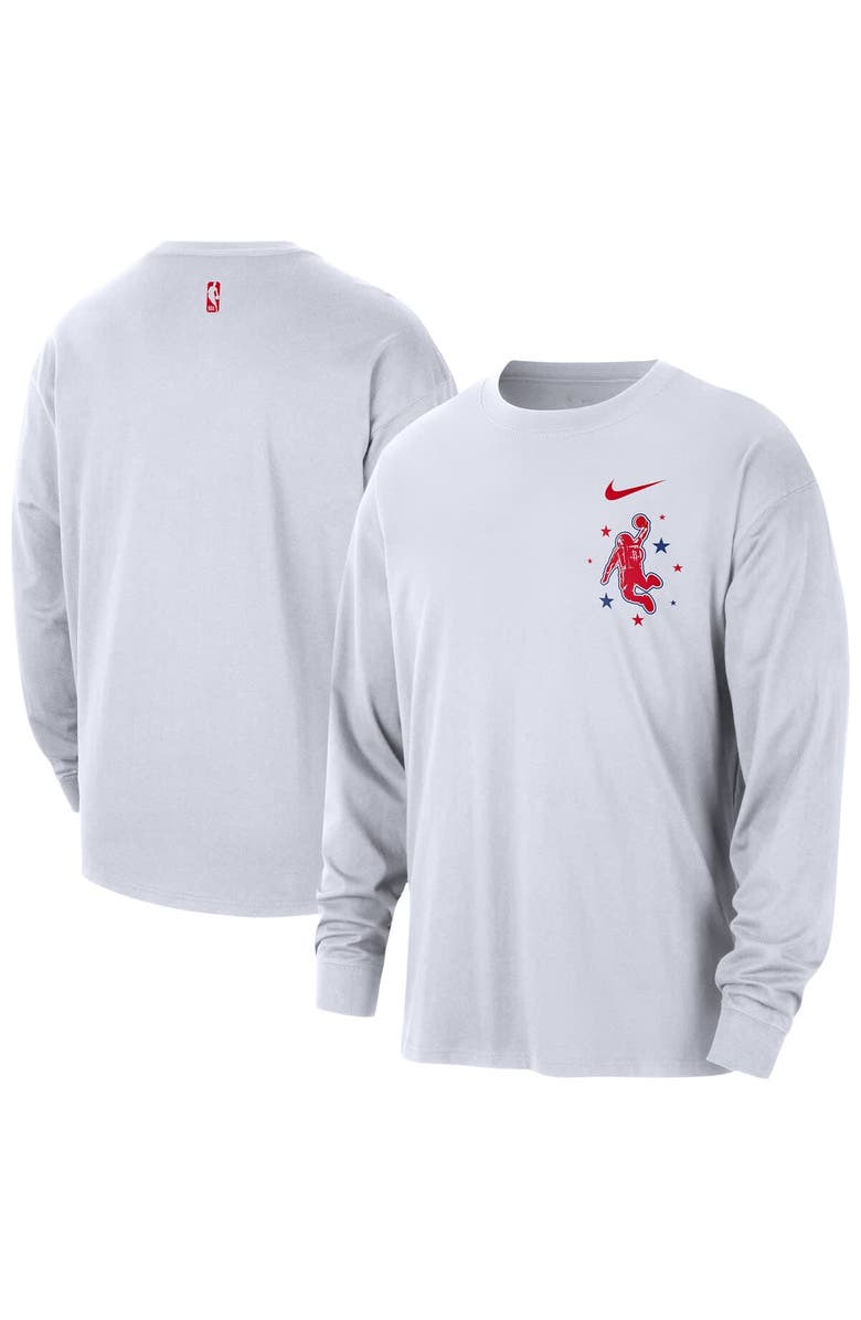 Nike Men's Nike  White Houston Rockets 2025/26 City Edition Remix Essential Logo Long Sleeve T-Shirt, Main, color, White