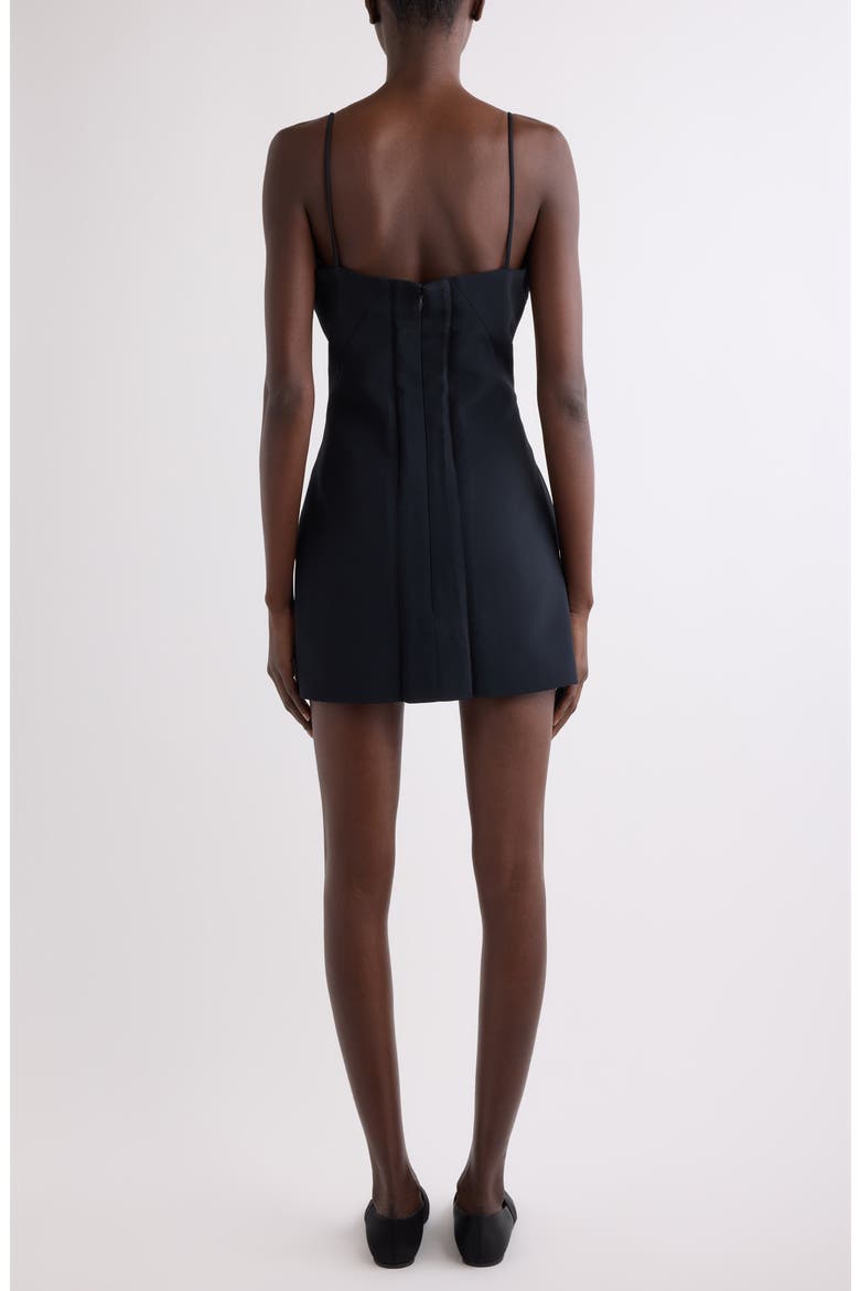 Cutaway Satin Minidress, Alternate, color, BLACK