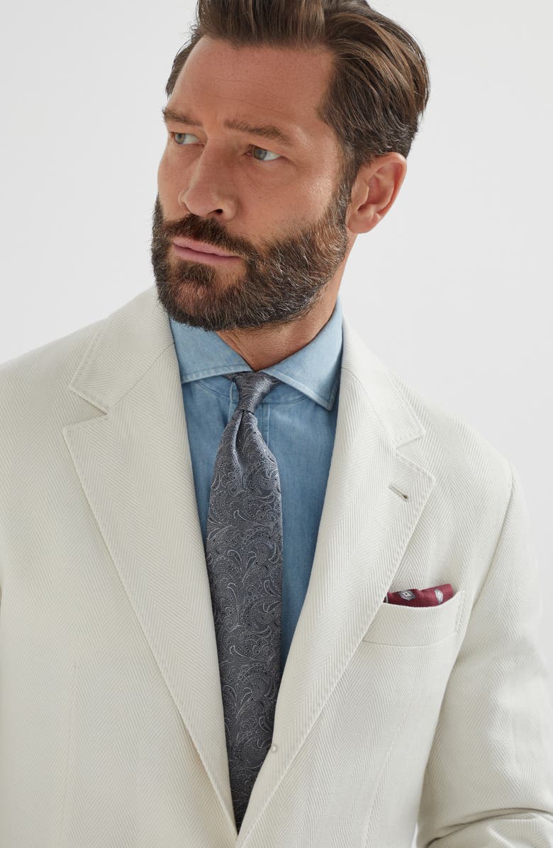 Brunello Cucinelli Silk necktie, Alternate, color, Grey