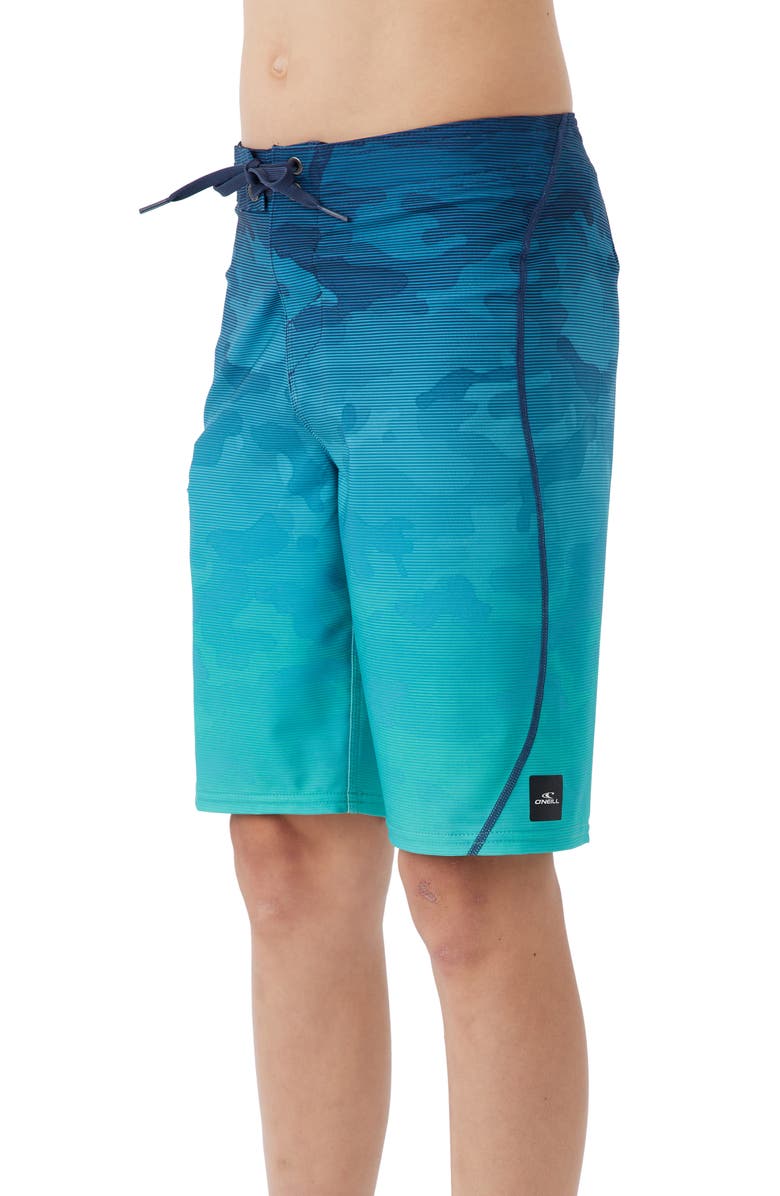 O'Neill Kids' Hyperfreak Heat Camo Fade Board Shorts, Alternate, color, 