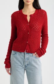 FRAME The Chenille Open Stitch Cardigan