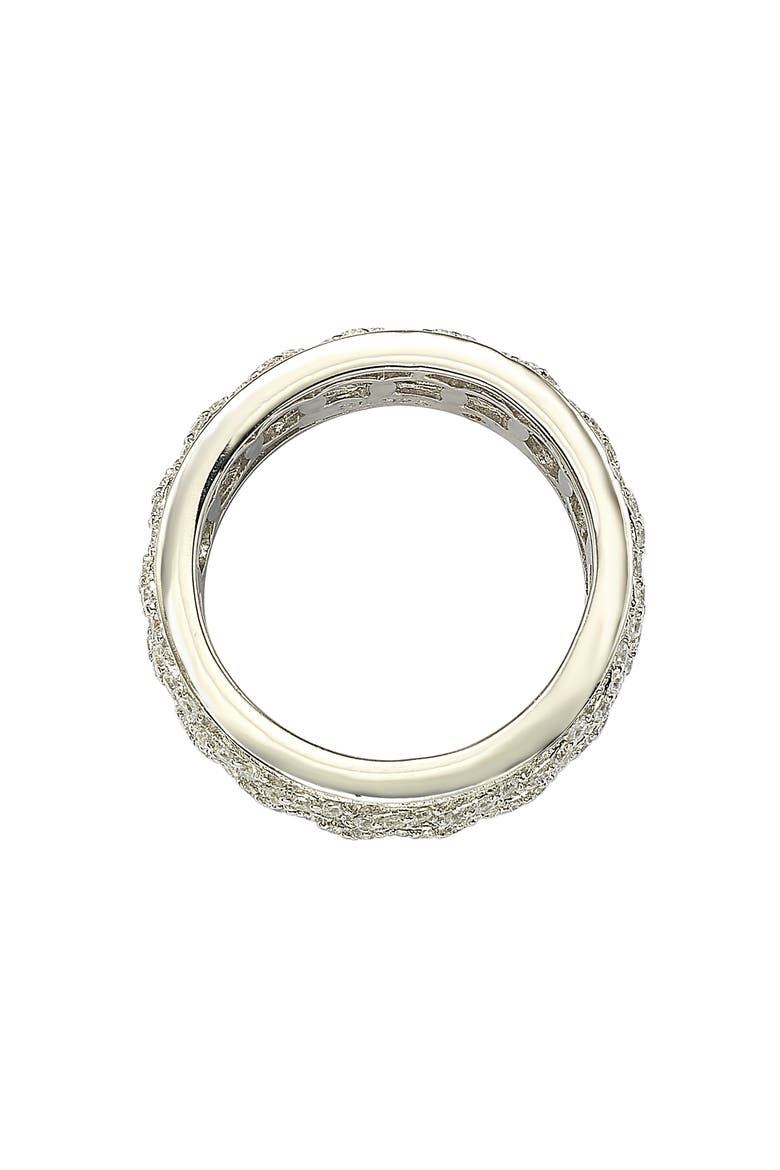 Sterling Silver Cutout CZ Band, Alternate, color, WHITE