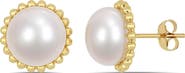 Julianna B. Cultured Pearl Halo Stud Earrings 10k