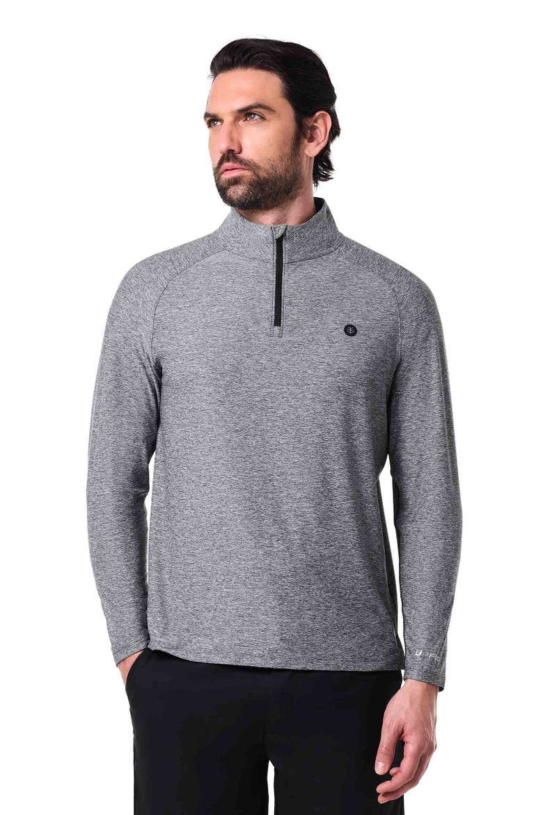 Men's Agility Performance Pullover, UPF 50+ Sun Protection, Main, color, Charcoal Heather