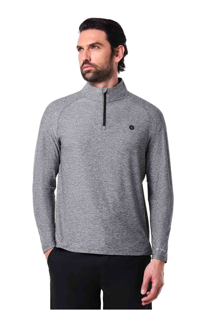 Coolibar Men's Agility Performance Pullover, UPF 50+ Sun Protection, Main, color, Charcoal Heather