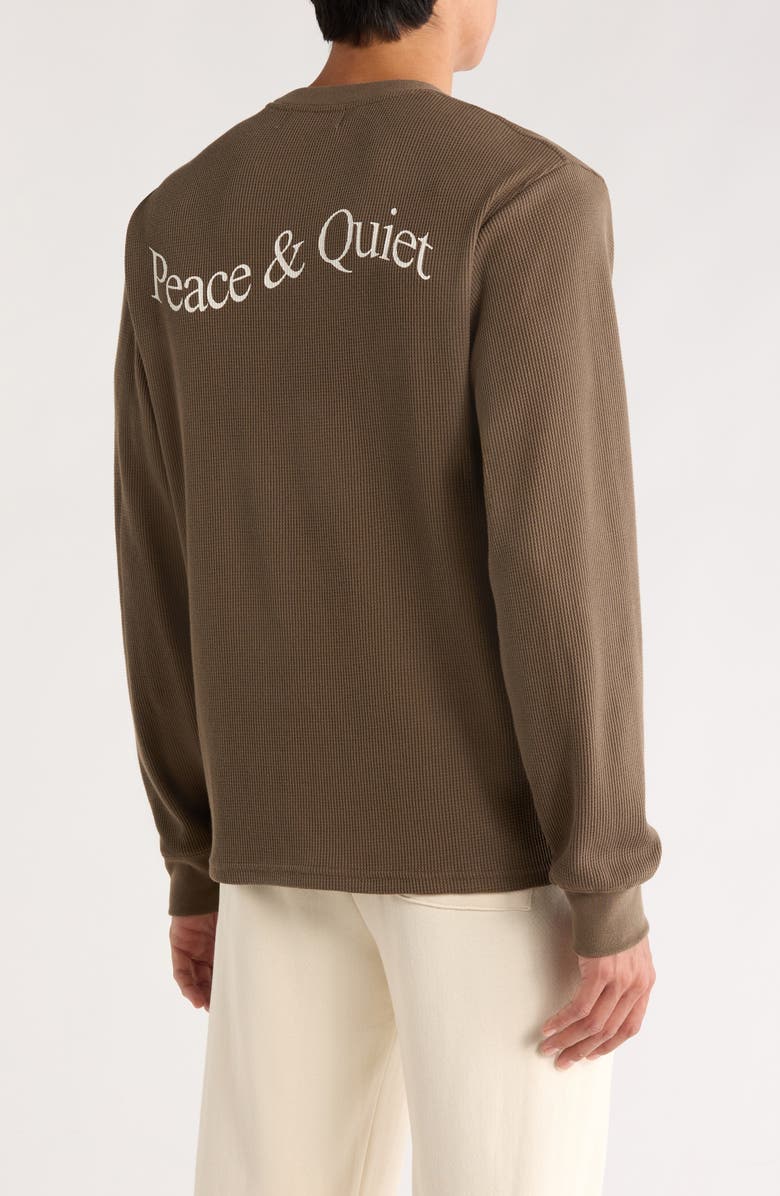 Museum of Peace & Quiet Wordmark Thermal Long Sleeve T-Shirt, Alternate, color, Brown