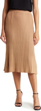 Adrianna Papell Side Button Ribbed Knit Midi Skirt